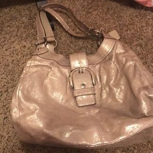 Coach shimmer hobo bag